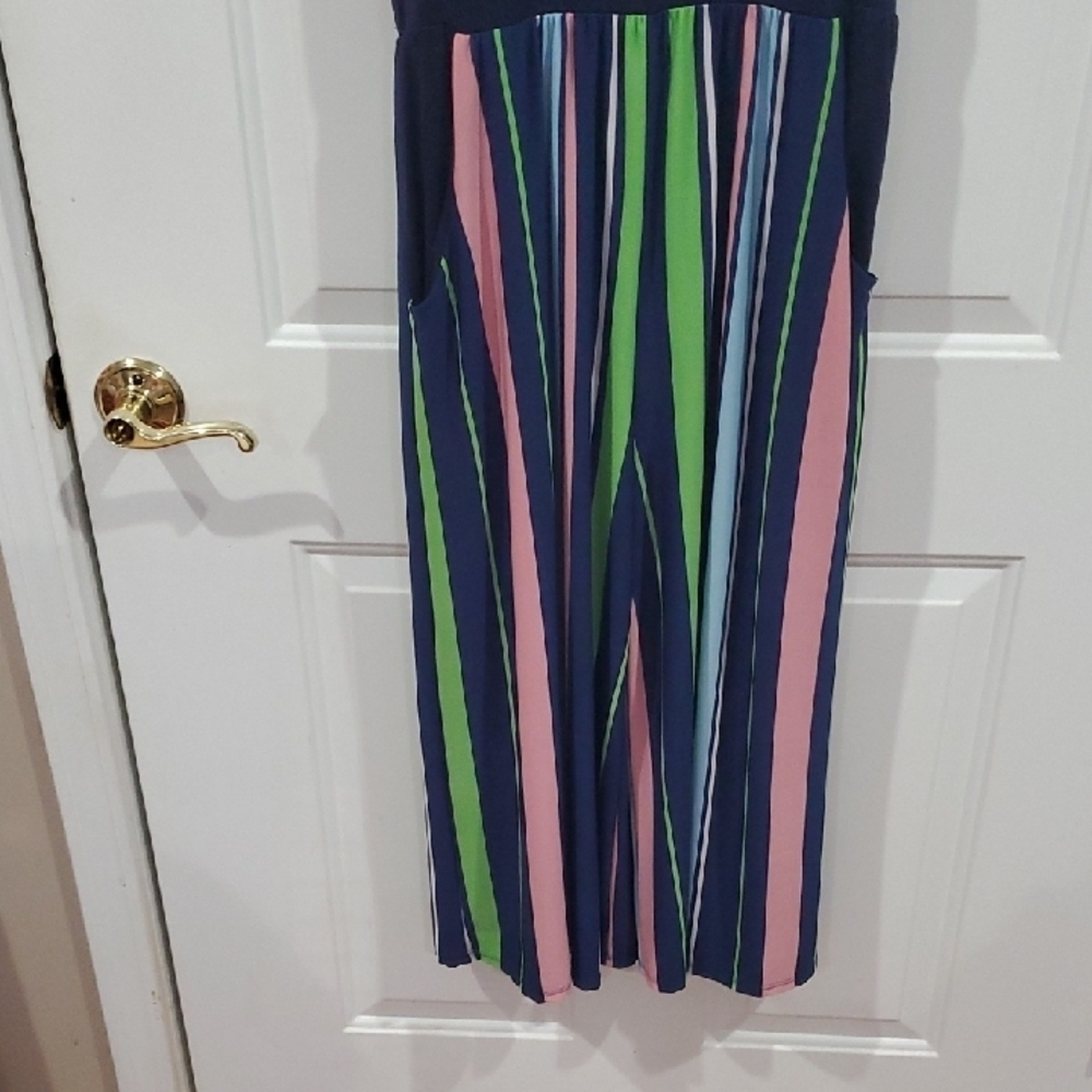 Egs California Multi Stipe Jumpsuit Front Pockets X LARGE - Picture 8 of 9